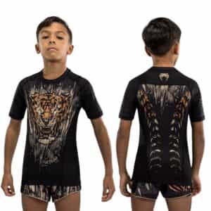 detski rashgard venum tiger kids short sleeve rashguard – black neon orange детски рашгард venum tiger kids short sleeve rashguard - black/neon orange